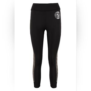 Fendi Black Leggings with Logo